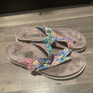 Mephisto Helen Womens Sandals Size 42 US 12 Multicolor Paint Leather